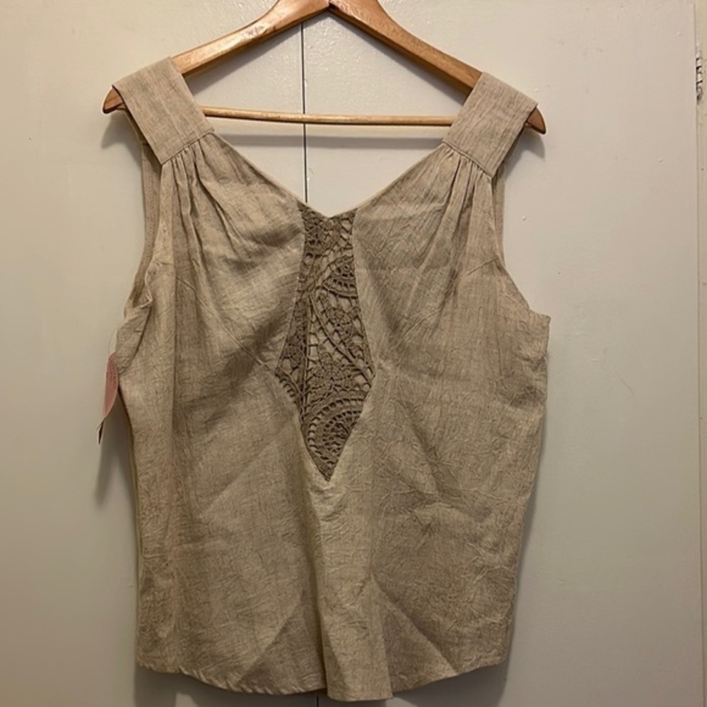 Nordstrom Cream Asymmetrical Tank Top